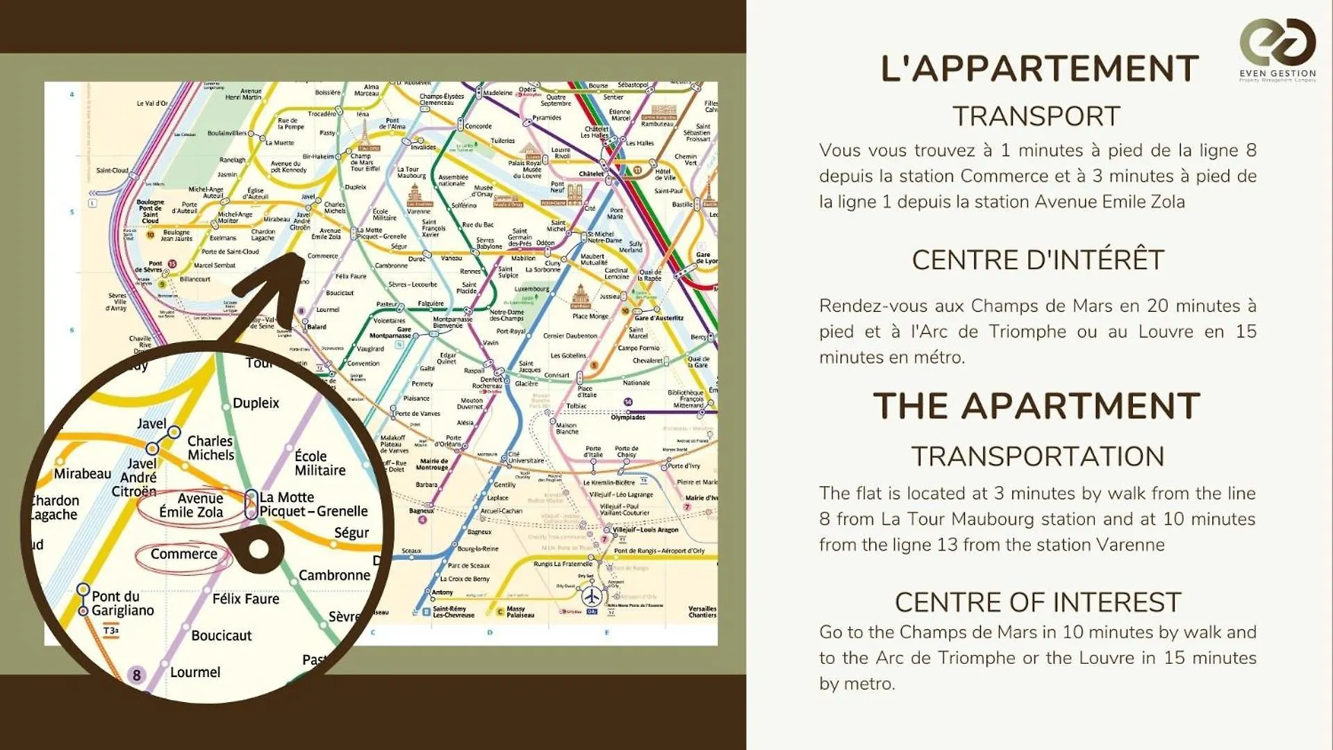 شقة 4D#Appart 4Pers # 1 Chambre # Commerce # Paris 15#Ac